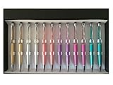 12pcs/pack MengRan® Bling Bling 2-in-1 Slim Crystal Diamond Stylus and Ink Pen(Gold Silver Pink Violet Purple Green)