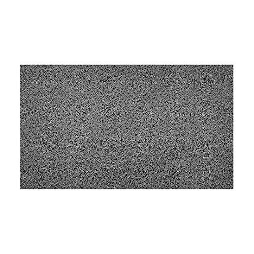 Nicoman Embossed Spaghetti Door Mat Dirt-Trapper Jet-Washable Doormat 70x43cm (Grey, PLAIN) - Use Outdoor ONLY