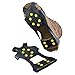 Flammi Stretch Fit Ice & Snow Grips with Anti-Slip 10-Studs Traction Cleats Over Footwear (M)