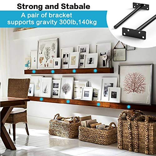 Heavy Duty Floating Shelf Brackets, 10" Hidden Shelf Brackets for