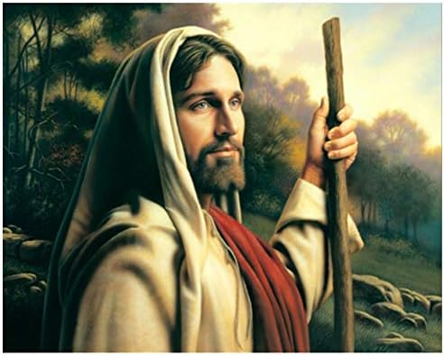 HHZDH Jesus Embroidery Diy Diamond Round Drill Rhinestone Pasted Crafts Needlework Home Decoration,40X50Cm