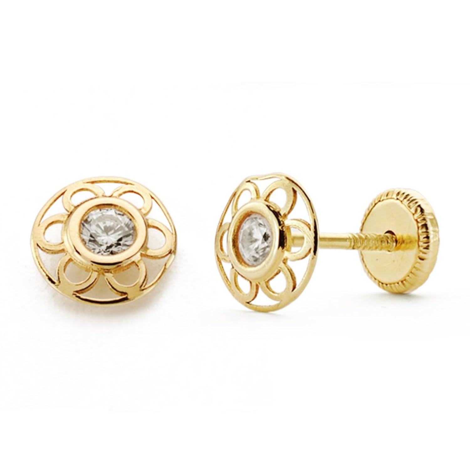 Pendientes niña oro amarillo Chandra Ktes mm rosca