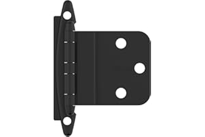 Amerock BPR3417FB | Cabinet Hinge | 3/8 in (10 mm) Inset Non-Self Closing Face Mount | Matte Black | Kitchen Cabinet Door Hinge | 1 Pair/2 Pack | Functional Hardware