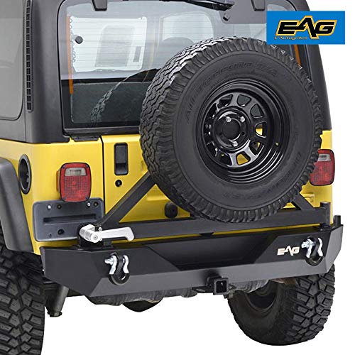 EAG Steel Rear Bumper with Tire Carrier Fit for 8706 Wrangler TJ YJ Pricepulse