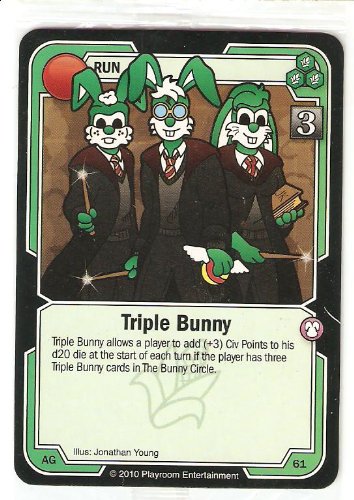Killer Bunnies Promo Card: Odyssey Promo Cards: Triple Bunny Green #AG61