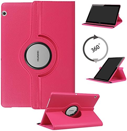 Luffytops Case for Huawei MediaPad T3 10, with 360 Degree Rotating Stand Smart Tablet Case Cover for Huawei MediaPad T3 10 (9.6") - Rose