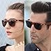 Long Keeper Wood Sunglasses for Men Women Vintage Real Wooden Arms Glasses (Brown, Grey)