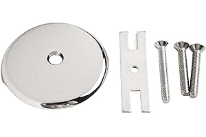 Brass Bathtub Overflow Panel for Single-Hole Bathtub Drain – Replacement Face Plate with Mounting Plate & 3 Screws, Fits Most