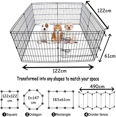 BUNNY BUSINESS 8 Panel Playpen Suitable for Rabbits/Guineas/Dogs and Cats, Small, Black - Image 4