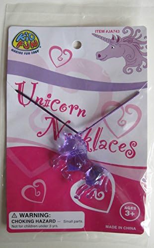 TwiceBooked Purple Toy Unicorn Necklace - Purple Plastic on a 28 Inch Cord