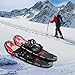 Goplus® Snowshoes All Terrain Sports 27'' with Anti-Shock Adjustable Poles & Carrying Bag for Adults Snow Shoes, Red