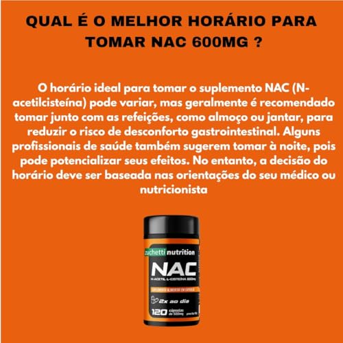 Nac 600mg n-acetil l-cisteína 120 cápsulas Zuchetti nutrition Suplemento capsula