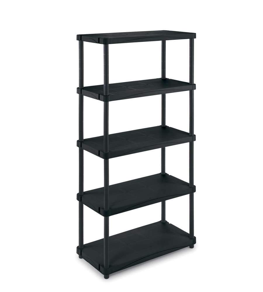 Terry, Scaffale 4080 C, Modular Shelving with 5 Shelves. Color: Black, - 40x80x173.8 cm