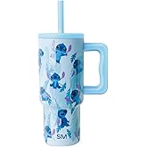 Simple Modern Disney Kids 24 oz Tumbler with Handle and Silicone Straw Lid | Spill Proof and Leak Resistant | Stainless Steel Bottle | Gift for Kids Boys Girls | Trek Collection | Tropical Stitch