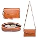 befen Full Grain Leather Wristlet Clutch Crossbody Phone Wallet, Mini Cross Body Purse with Shoulder Strap/Wrist Strap/Card Slots - Cognac Brown