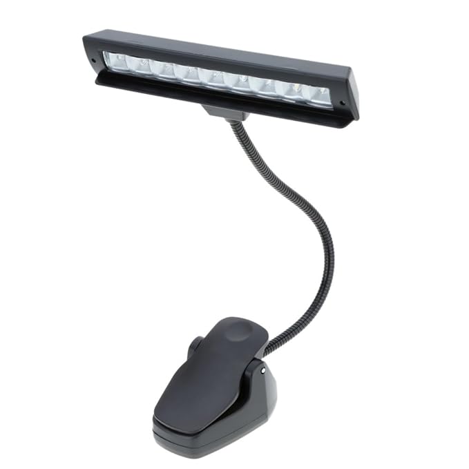 Docooler Clip Light 9 LEDs Flexible Bendable with Stand Clip for Reading Orchestra Piano Music Score Lighting