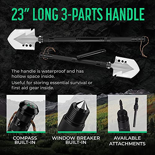 Pathway North Survival Shovel and Camping Axe Stainless Steel Tactical, Survival MultiTool
