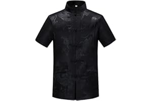 WECOTTON Kung Fu Tops Uniform Tang Men Chinese Traditional Clothing Hanfu Martial Arts Short Sleeves Shirt