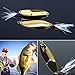 Fishing Lures Gold Metal Jig Lures Crankbait Casting Sinker Swimbaits Fishing Spoons with Treble Hooks and Feathers Bait for Striped Bass Lures Trout Freshwater Saltwater Fishing (Pack of 4)