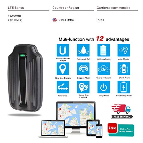 GOLOPHY Car Tracker Device-Lifetime Free Tracking Real Time 3G GPS Tracker Car Tracking Device Hidden Outdoor Strong Magnet Gear Waterproof Locator for Fleet Vehicle Motorcycle Truck Magnets 6000mAh - Thumbnail 5