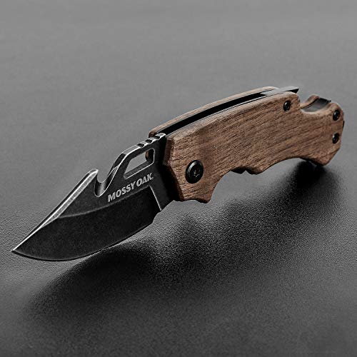 Mossy Oak Mini Folding Pocket Knife, Stainless Steel Drop Point Blade