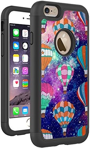 iPhone 6S 6 Case Cover By HybCase Featuring Hot Air Balloon Hipster Galaxy Space Fun iPhone 6S Cases For Girls Teens Women