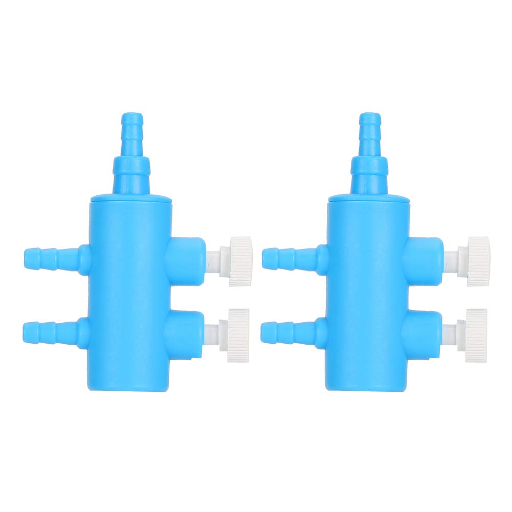 Cikonielf 2pcs Aquarium Air Pump Splitter Adjustable Fish Tank Air Control Valve Distributor Splitter Airline Tube Connector Air Pump Accessories(2 Way)
