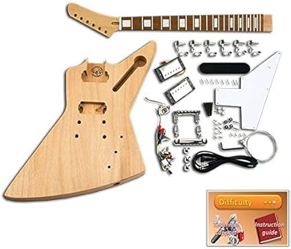 Diy Guitar Kit Explorer Mahogany Amazon Co Uk Musical Instruments