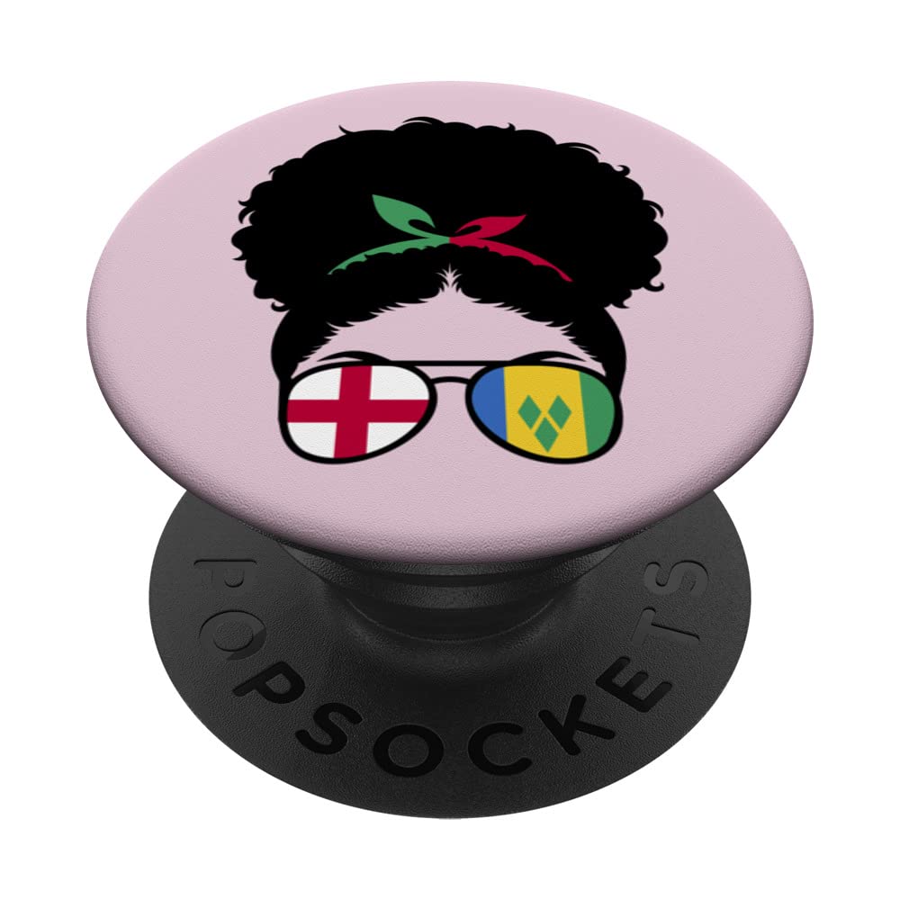 England and Vincent Mix Afro Half English half Vincentian PopSockets Swappable PopGrip
