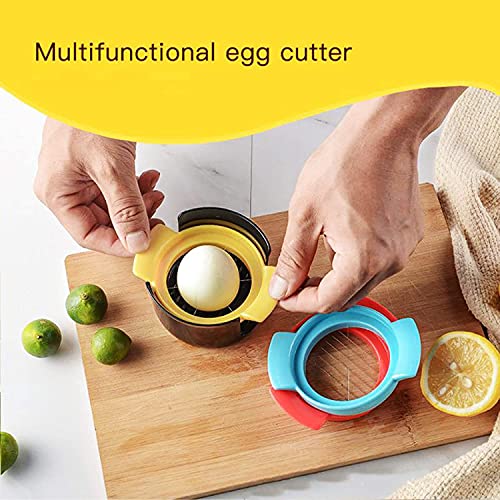 Eggs Slicers for Hard Boiled Eggs, 3 In 1 Compact Wire Egg Cutter