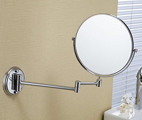 ZEYA Stainless Steel Makeup Mirror with 5X Magnifying-Mirror & Wall Bracket with Flexible Rod(200 mm,Silver)