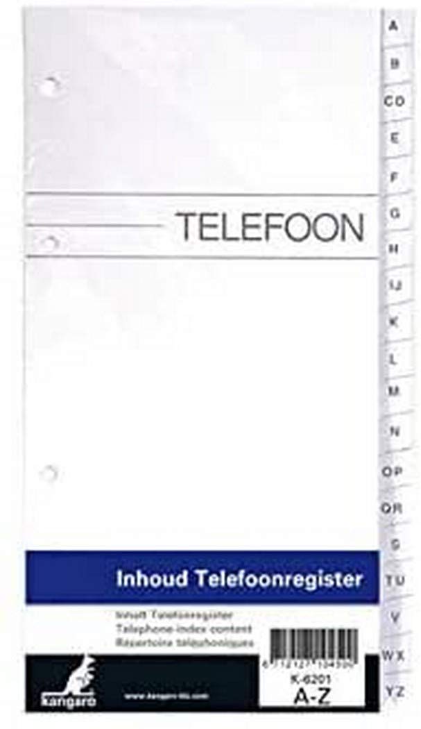 Telfonring Binder Insert Kangaro A-Z 4-Rings.