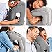 Ralthy Inflatable Travel Pillow, Portable Airplane Pillow Multifunctional Neck and Head Support Lap Pillow for Airplanes Trains Buses and Office Napping (Gray)