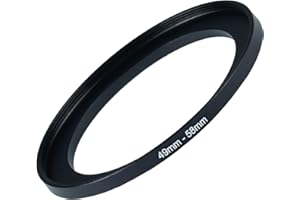 GZNLY 49mm to 58mm Step-up Adapter Rings Filter Adapter Black Metal Step Down Filter Ring Adapter Compatible with All Brand UV CPL ND Camera Lens Filter Stepping Rings (49mm-58mm)