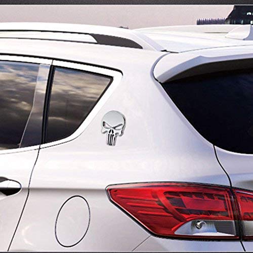 Hong 111 3D Metal Decal Skull Punisher Vehicle Car Motorcycle Sticker (2-pack) - Thumbnail 4
