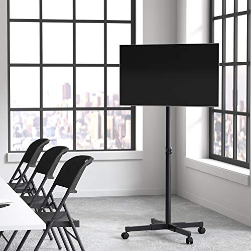 Amazon Basics TV Trolley for 24 43" TVs with Swivel Feature, Black