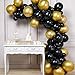 PartyWoo Gold and Black Balloons, 60 pcs of Black Balloons, Gold Metallic Balloons for Black Gold Party Decorations, Hip Hop Party Decorations, Hollywood Party Decorations, Disco Party Decorations