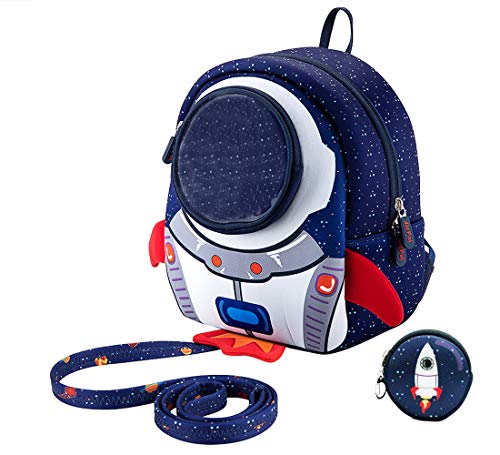 JiePai Toddler Backpack with Safety Harness Leash,Rocket Backpack for Kids Waterproof 3D Cartoon Boys/Girls Backpack,Perfect for Preschool, Daycare, and Day Trips,Age 3-6(Rocket Backpack)