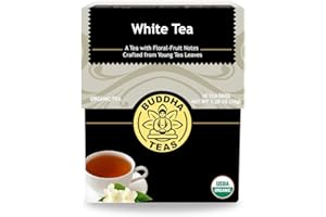 Buddha Teas - Organic White Tea - For Health & Wellbeing - Light & Refreshing - With Vitamins, Antioxidants & Minerals - Clean Ingredients - Caffeinated - OU Kosher & Non-GMO - 18 Tea Bags (Pack of 1)
