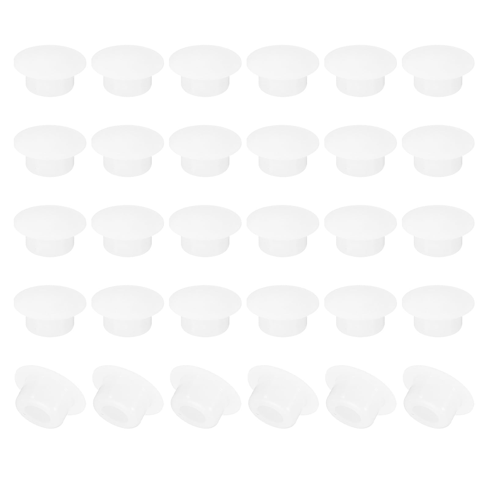 PATIKIL 8.5mm Diameter Silicone Round Snap, 40 Pcs in Type Locking Furniture Hole Plug Button Thin Edge Arc Protective Cover Fit for 8-8.5mm Hole for Seal Bulkhead Cylinder, Translucent