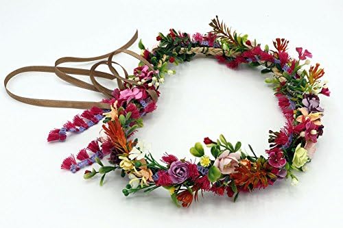 Siam2u Flower crown, bridal crown, wedding headpiece, Rustic headpiece, bridal head piece
