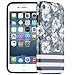 Dimaka Case for iPhone 7 & iPhone 8 Case for Girls, Floral Flower with White/Black Stripes [High Impact][Hybrid 2 Layers] Soft Bumper and Hard PC for iPhone 7 and iPhone 8 (Camellia Eden)