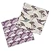 Milkbarn Organic Burp Cloths, 2 Pack (Purple Hummingbird and Purple Hedgehog)