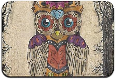 Vintage Owl Mats 3D Printing Doormat Kitchen Front Floor Rug Non Slip Carpets For Bedroom Living Room Kitchen Garden, 15.7" X 23.6"