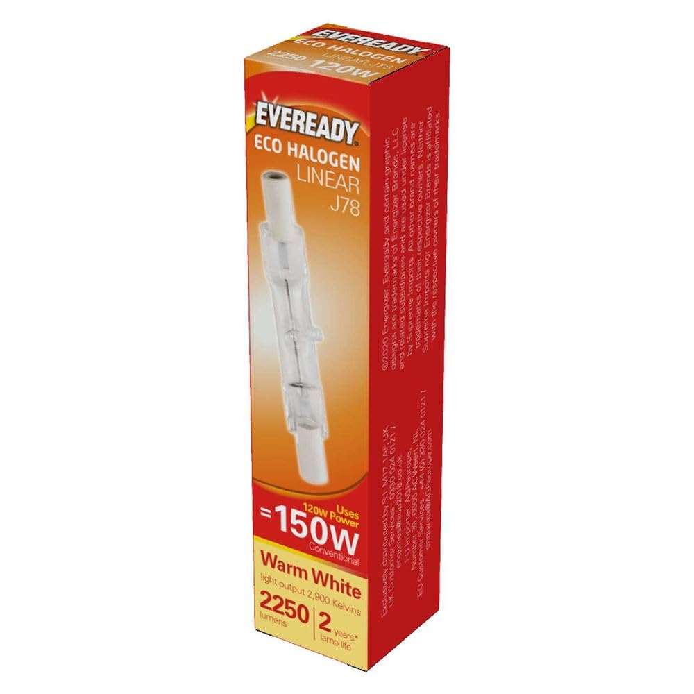 Eveready Eco Halogen Linear Light Bulb, Glass, Clear