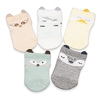 CoCoCute Baby Infant Socks 5 Pack Kids Socks Toddlers Socks Girls Boys Cotton Socks (XS(0-12M), Yellow Duck)