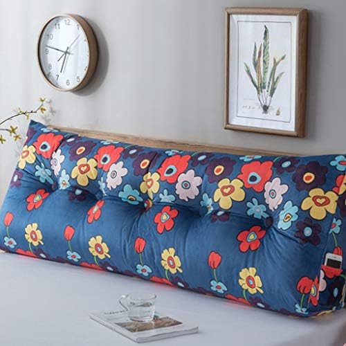 Headboard Soft Reading Pillow, Back Support Pillow Triangular Reading Pillow Rest Pillow Soft Upholstered Wedge Pillow Cushion-B-width60Cm