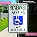 Signs Authority Reserved Parking Sign - 18Hx12W-Inch Reflective Aluminum Handicapped Parking Sign - Easy to Install Handicap Van Accessible Sign - Engineer Grade Ultra Reflective - Blue Green on White