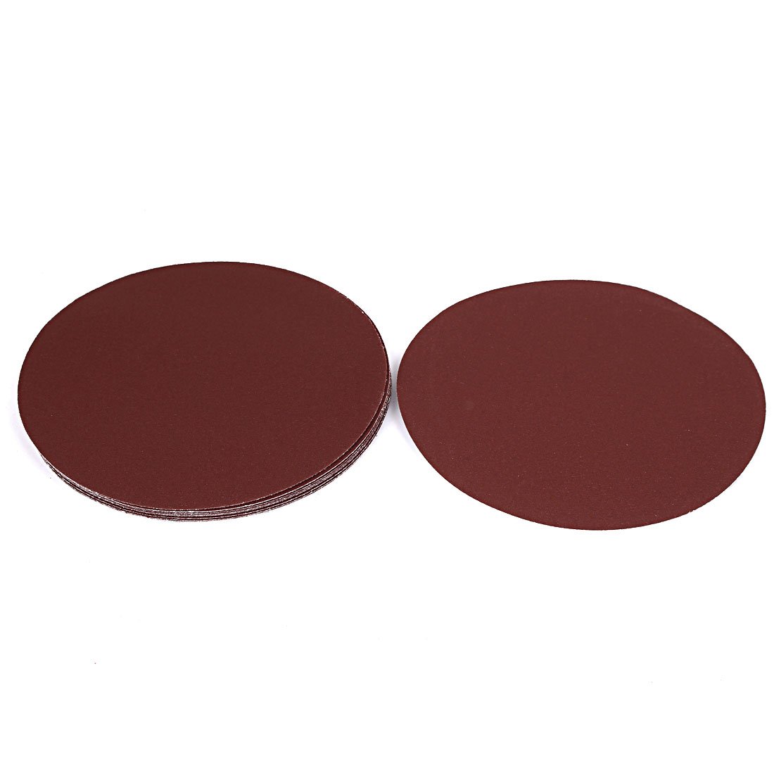 Sourcingmap 10 Pcs 7" Diameter 150 Grit Abrasive Hook and Loop Sanding Sand Paper Disc Brown