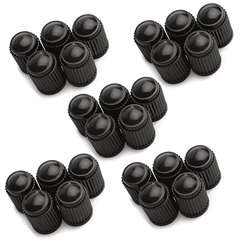 image for Godeson 20 Pack Black Plastic Tire Valve Stem Caps, black20